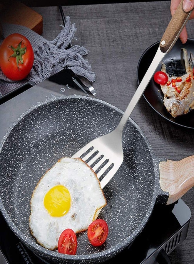 KITOOL Stainless Steel Wok Slotted Spatula Flipper Turner,- Gripped Handle, Ergonomic Design & Dishwasher Safe - Kitchenware Utensil, Cooking Equipment (Pack - 1) (Slotted Spatula) - Image 2